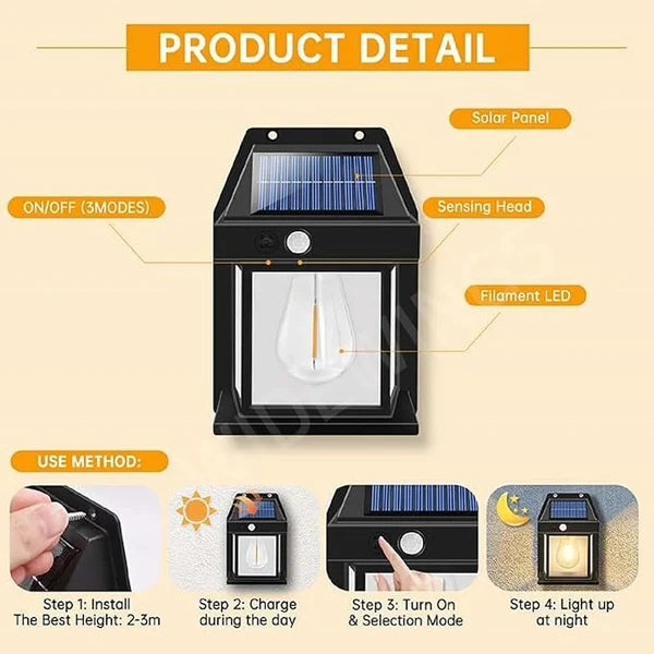 EcoGlow: Solar-Powered Motion Sensor LED Bulb with Auto Charging & Dusk-to-Dawn Lighting for Outdoor, Patio & Garden