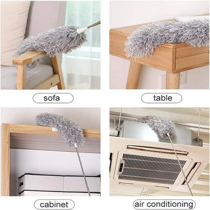 Extendable Microfiber Feather Duster - Telescopic Cleaning Brush for Dust, Cobwebs & Hard-to-Reach Areas (Pack of 1)