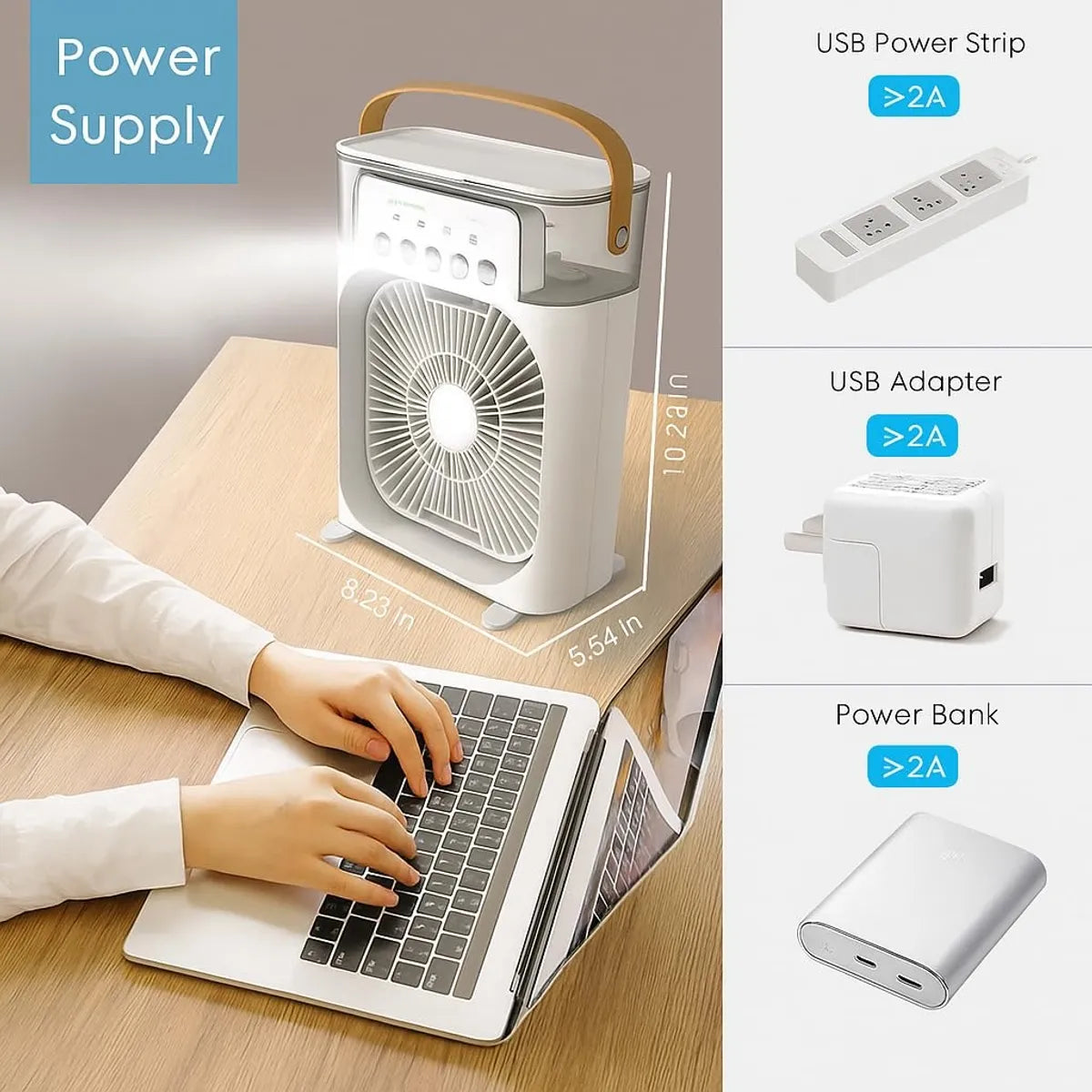 Magic Ice Cooler Mini Mist Cooler Ice Option 3 Fan Speed Usb Air Cooler