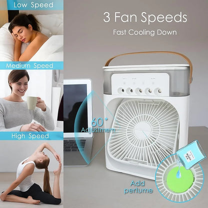 Magic Ice Cooler Mini Mist Cooler Ice Option 3 Fan Speed Usb Air Cooler